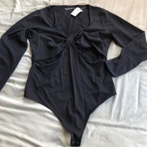 NWT Black bodysuit with cutouts sz. XL